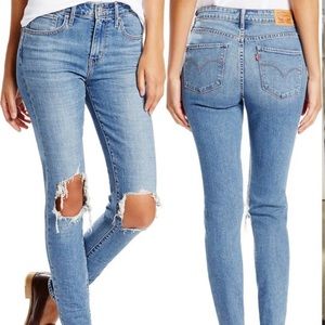 Levi’s 721 high rise distressed jeans